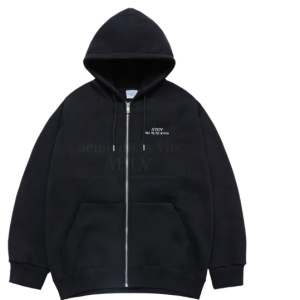 Áo Hoodie Kéo Khóa Upside Down Logo Napping Zurry Đen