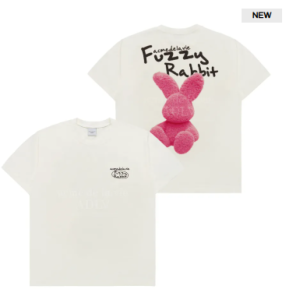 Áo Thun ADLV Doodle Fuzzy Rabbit Kem
