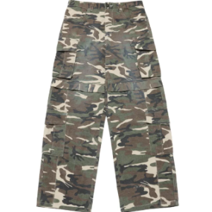 Quần Wide Cargo Damage Washed Camo