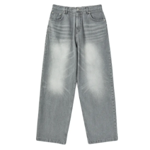 Quần Denim Set Up Wide Xám