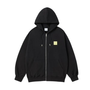 Áo Hoodie Kéo Khóa Box Basic Logo Đen
