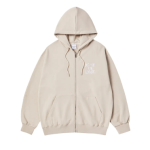 Áo Hoodie Kéo Khóa Ink Stamp Logo Zip Be
