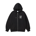 Áo Hoodie Kéo Khóa Ink Stamp Logo Zip Đen